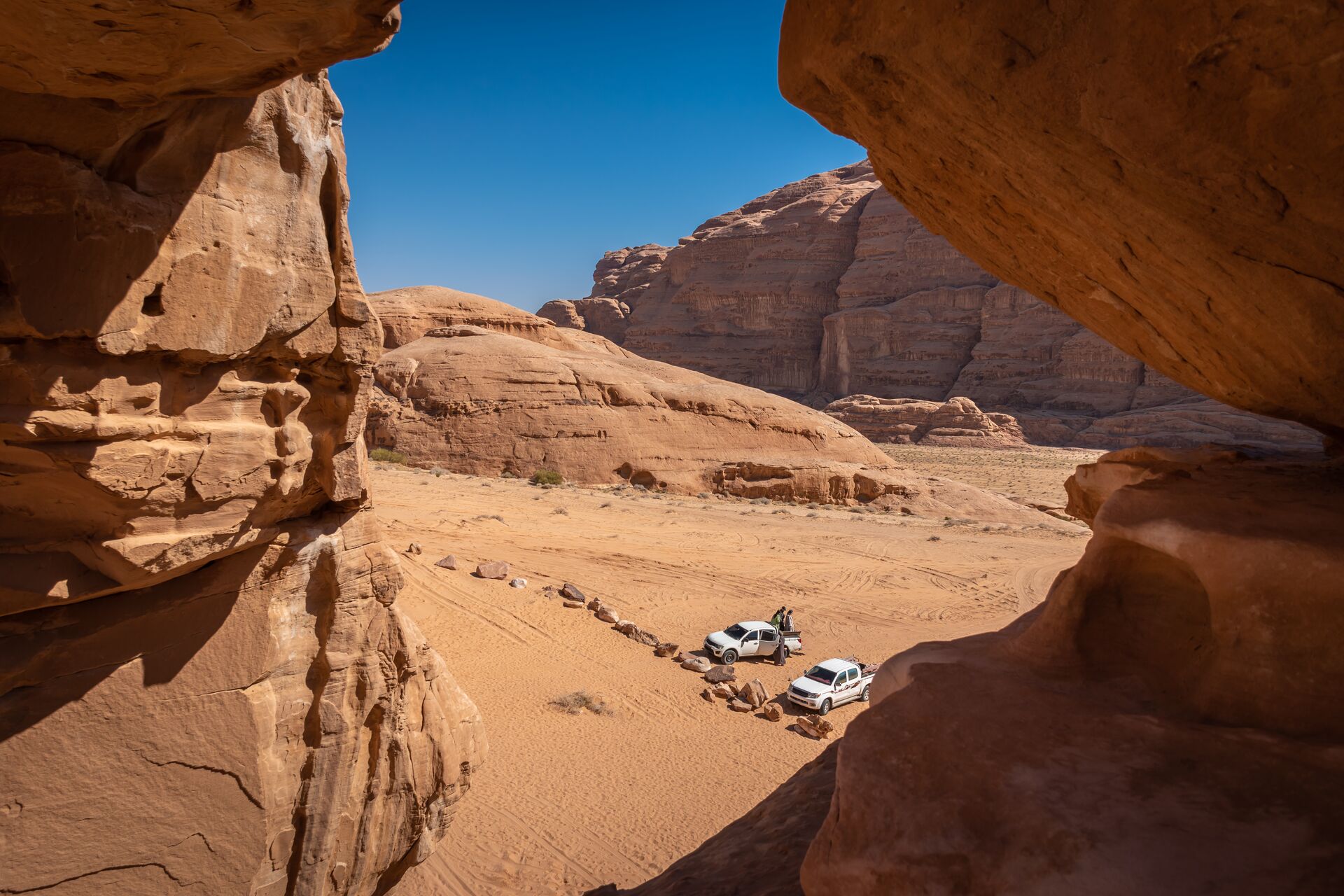 Offroad Vehicle In Wadi Rum Desert