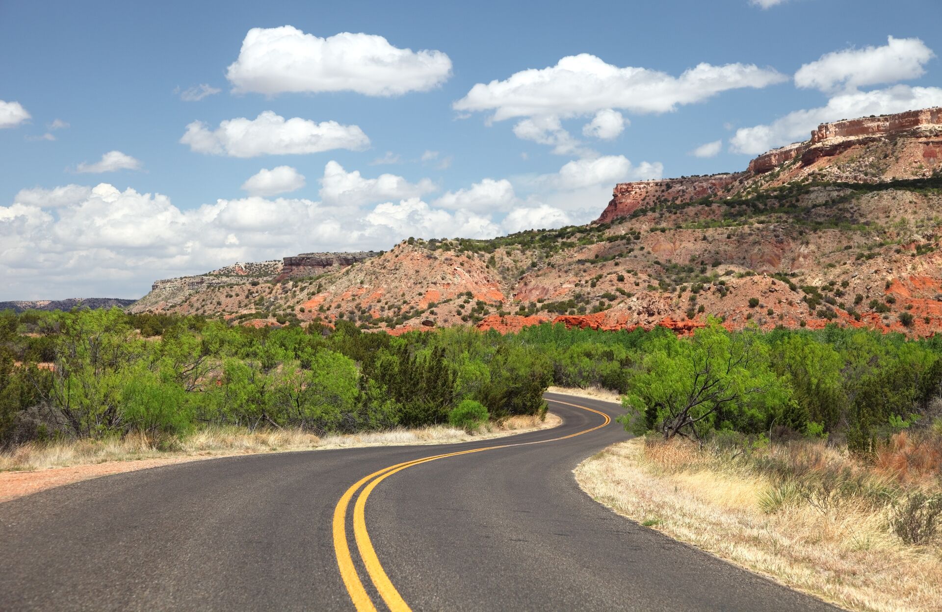 Road leading into a canyon