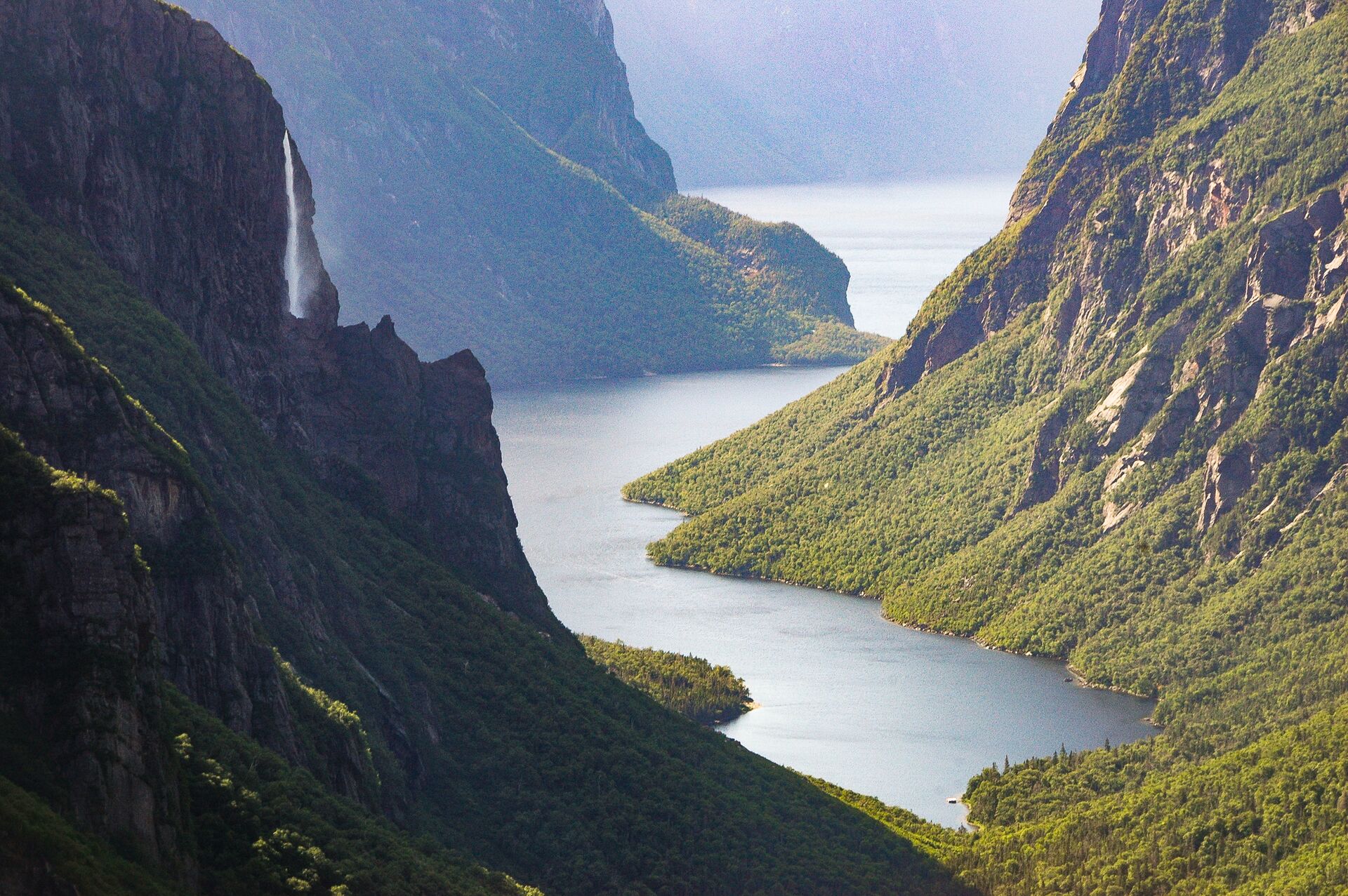Iconic View Of Western Brook Pond From The Long Range Traverse Hiking Trail