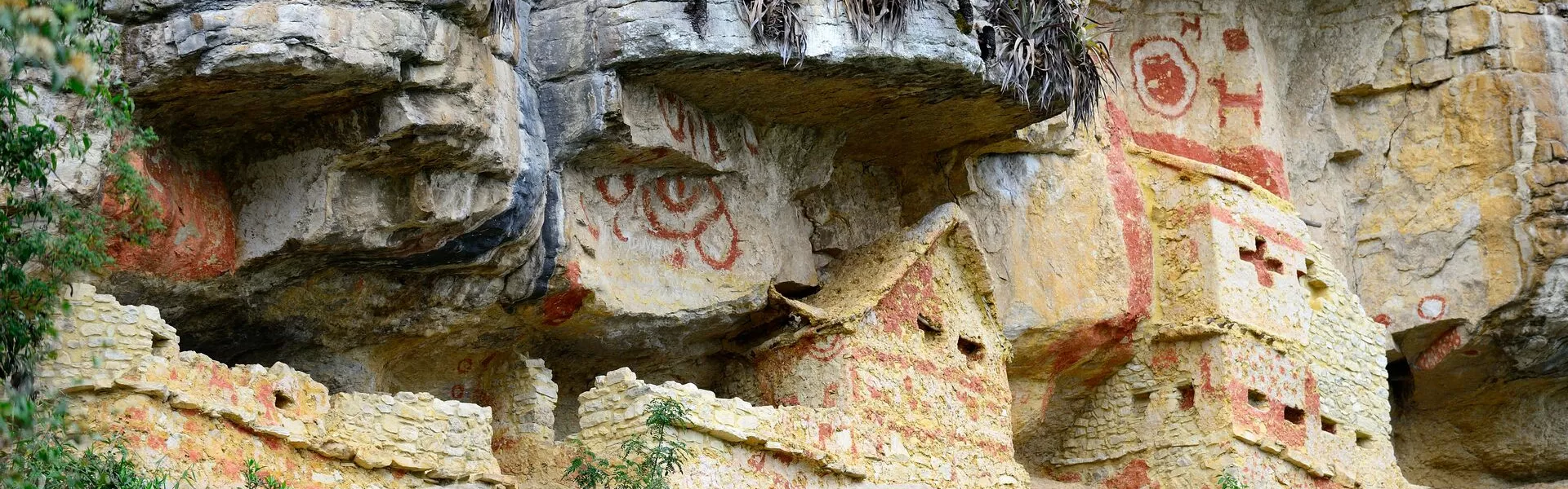 Peru Mausoleo De Revash, Burial Place Of The Chachapoya Culture In The Steep Rock Face