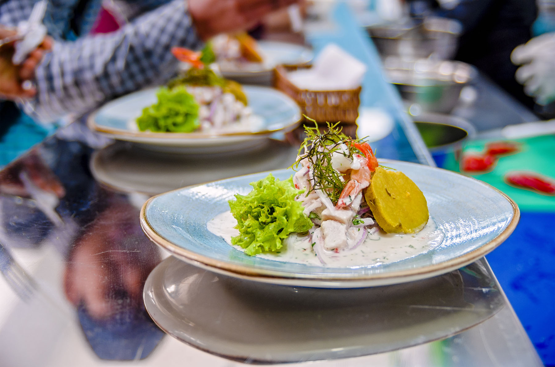 plate of ceviche, a raw fish dish