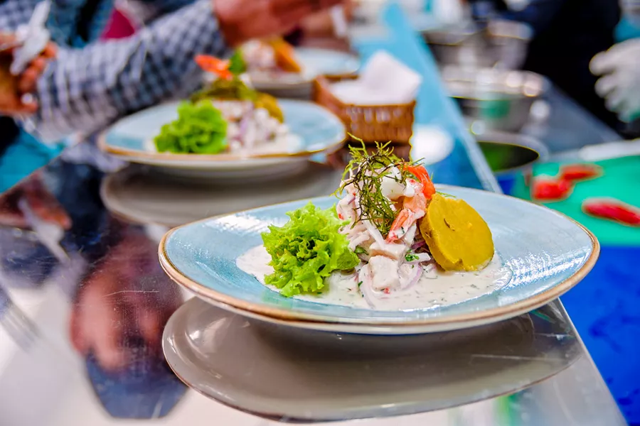 plate of ceviche, a raw fish dish