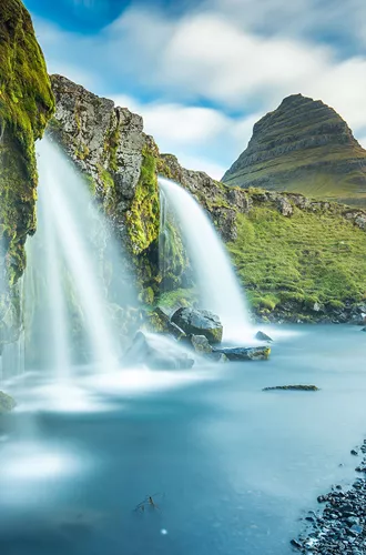 Mount Kirkjufell and Waterfall