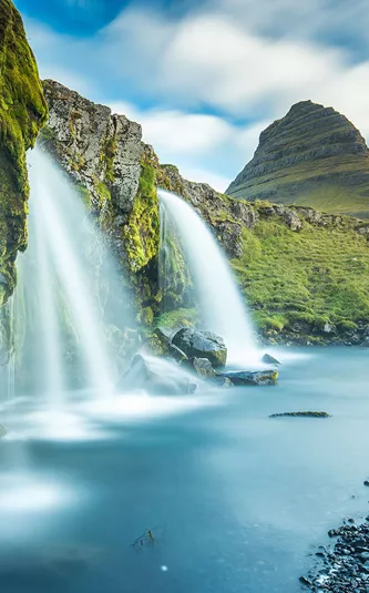 Mount Kirkjufell and Waterfall
