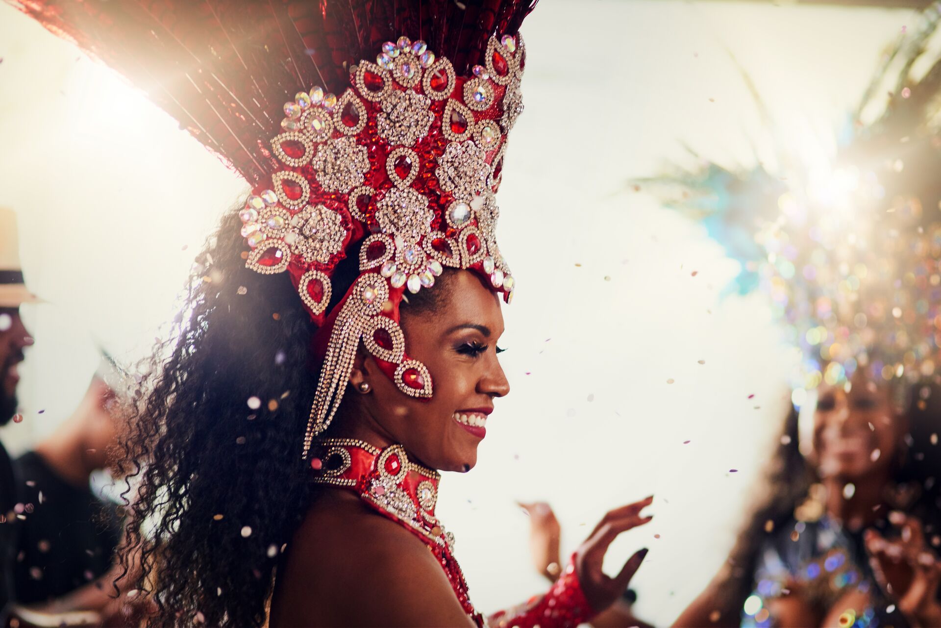 Carnival Dancer focusing on their head