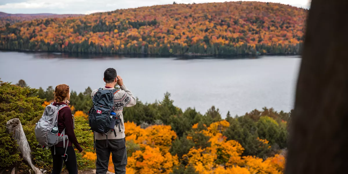 Couple in Algonquin National Park in autumn