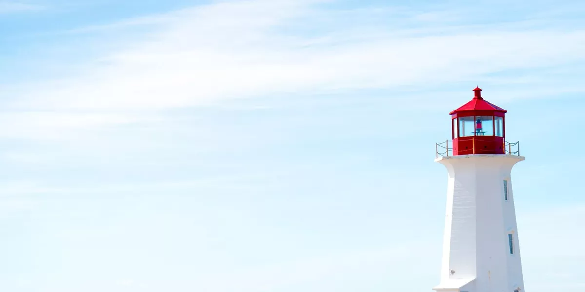 lighthouse on a rocky cove