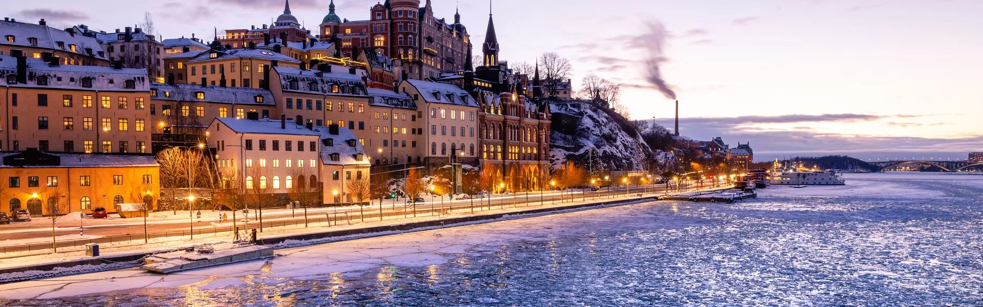 Stockholm Södermalm Skyline In Winter