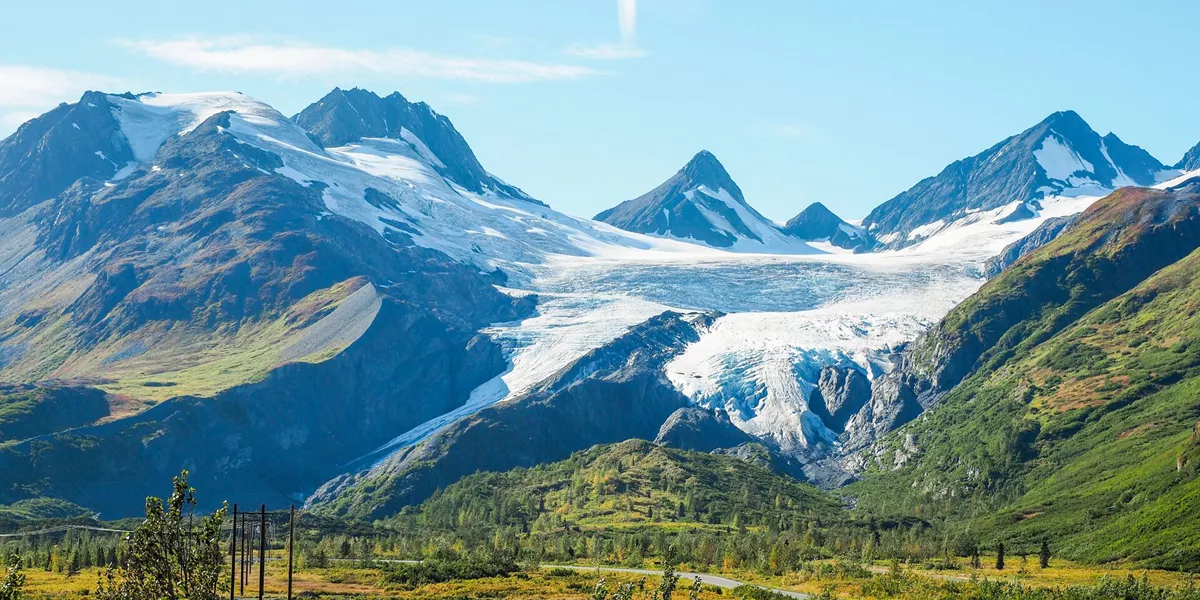Scenic Shot Of The Worthington Glacier Taken From The Road