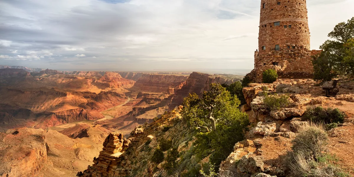 Scenic Viewpoint On The South Rim In Grand Canyon National Park