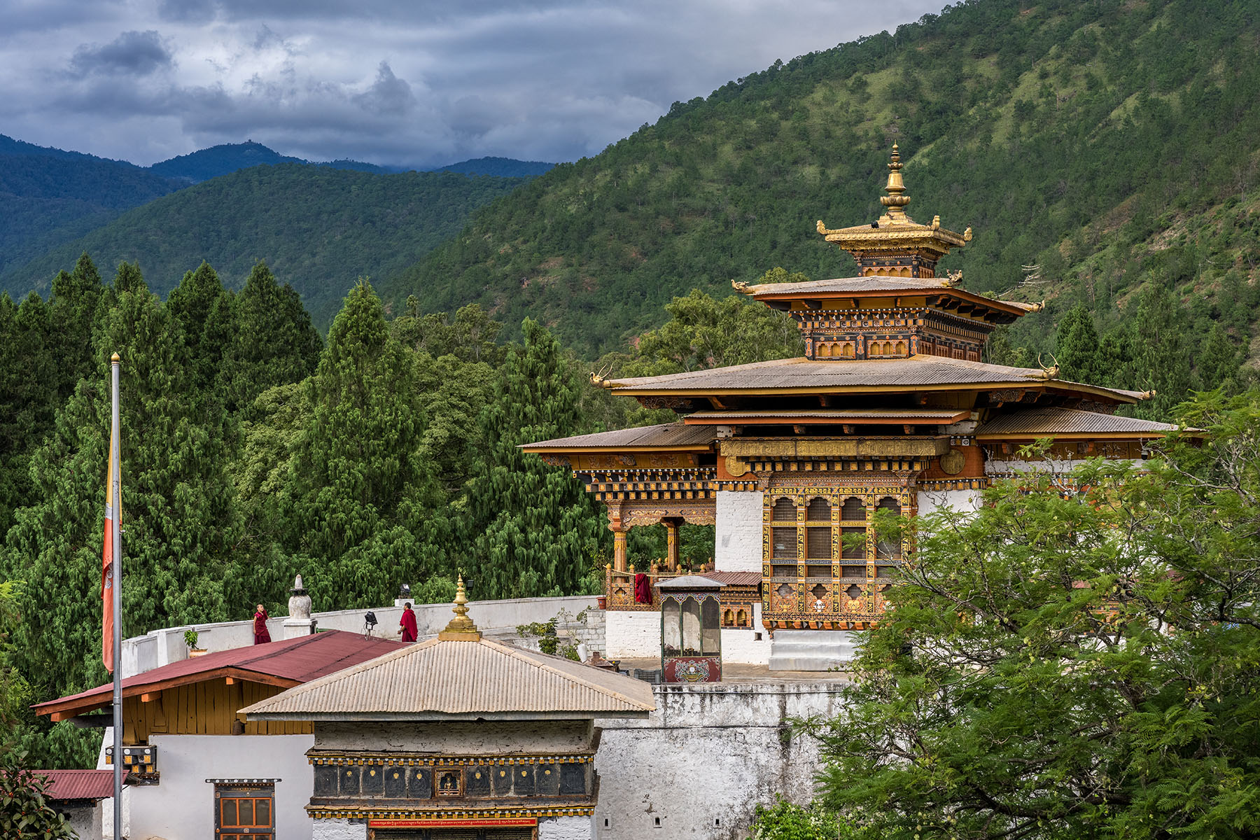 Traditional building within a forest