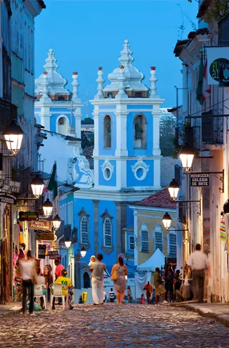 Historic street at dusk