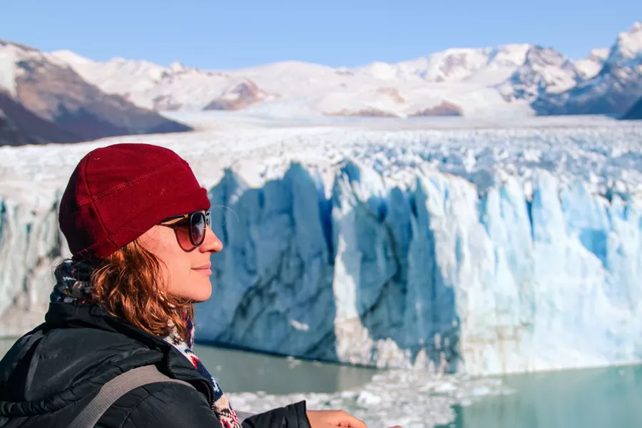 Woman looking out at Glacier